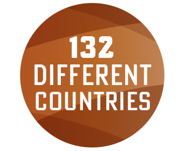 132 different countries