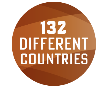 132 different countries
